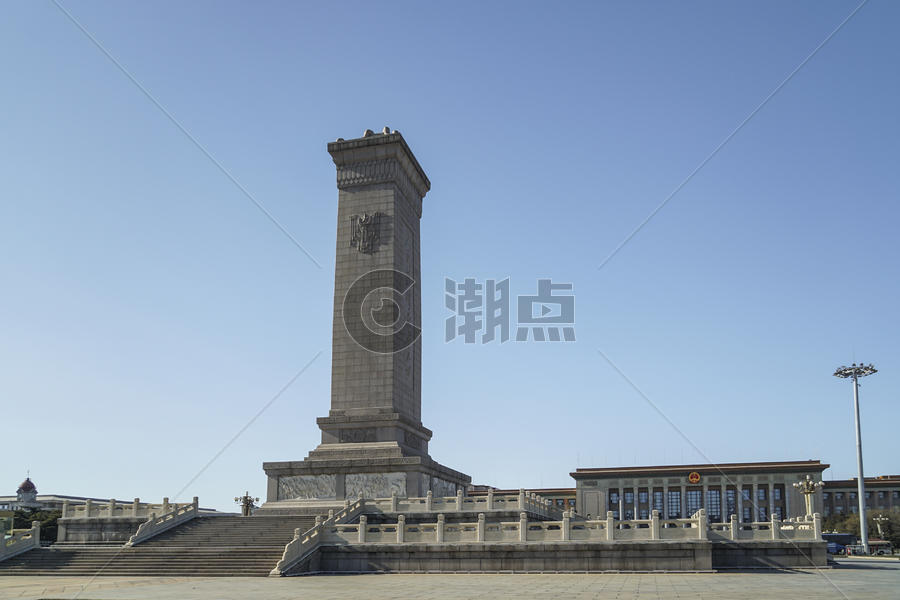  北京人民英雄纪念碑和人民大会堂图片素材免费下载