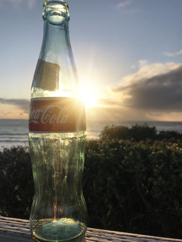 美国太平洋落日饮料玻璃瓶图片素材免费下载