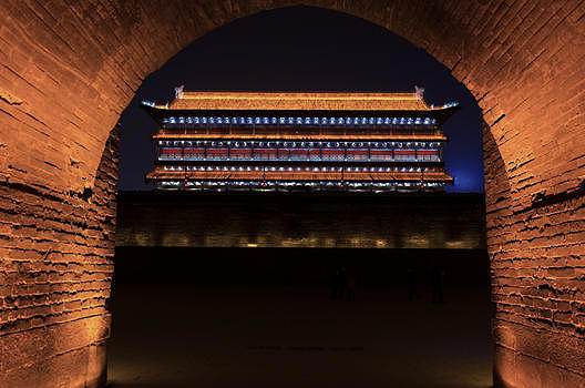 西安南门瓮城夜景图片素材免费下载