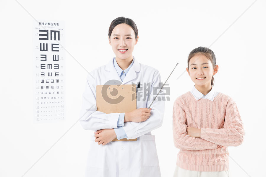 视力保护医生和女生图片素材免费下载