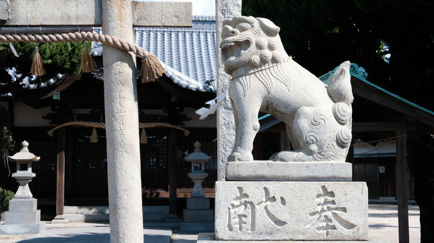 日本高松直岛神社石像图片素材免费下载