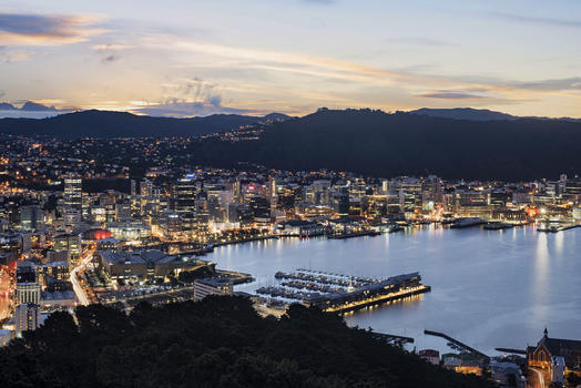 新西兰惠灵顿维多利亚公园俯视夜景图片素材免费下载