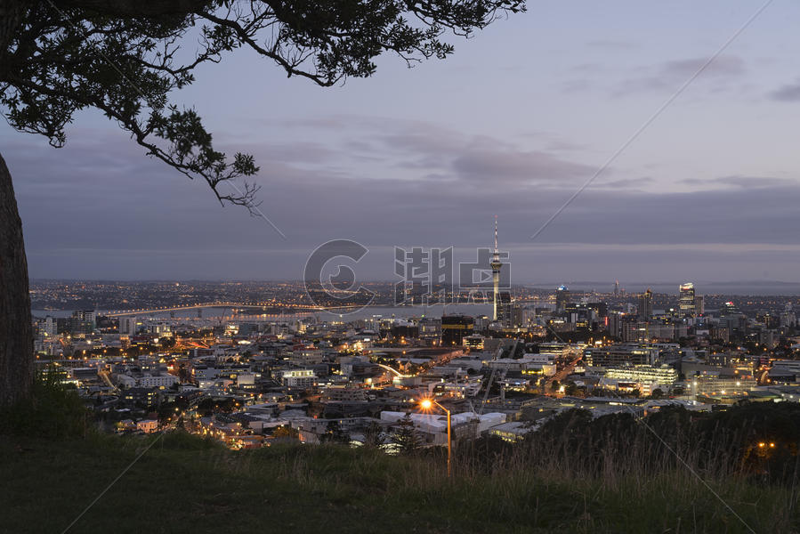 新西兰奥克兰夜景 城市天际线图片素材免费下载