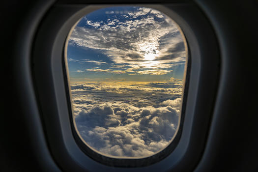 飞机窗外的美丽云海图片素材免费下载