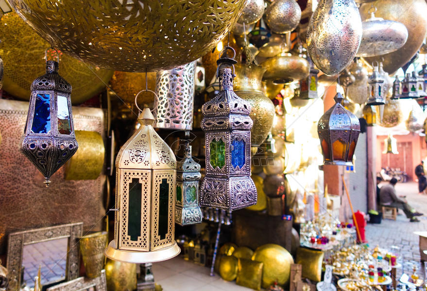 北非摩洛哥手工艺灯饰图片素材免费下载