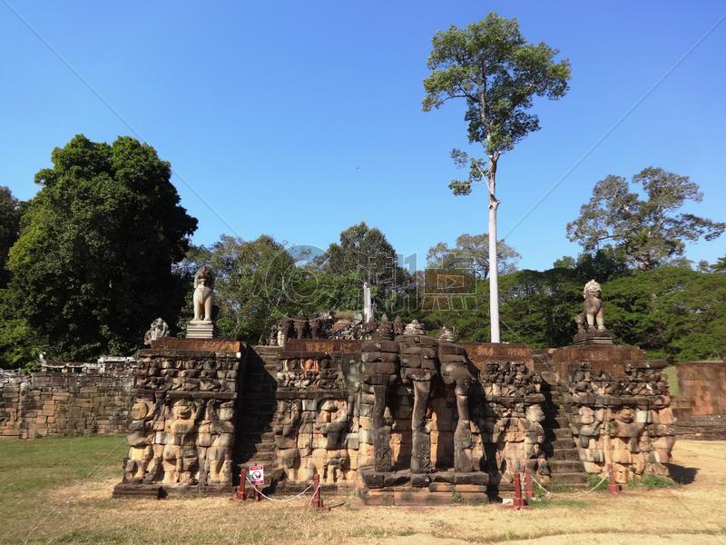 柬埔寨吴哥窟斗象台图片素材免费下载