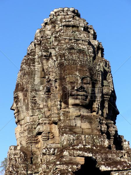 柬埔寨吴哥窟高棉的微笑图片素材免费下载