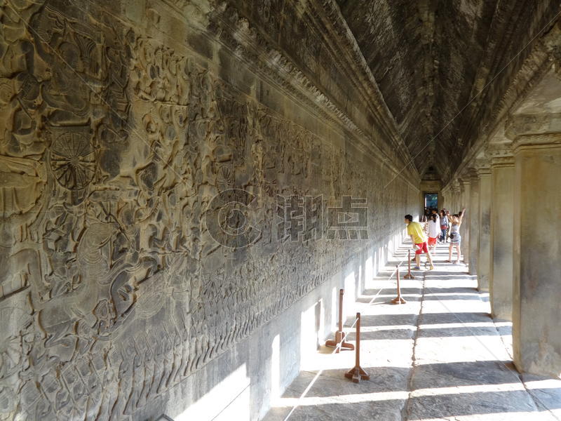 柬埔寨吴哥窟浮雕长廊图片素材免费下载