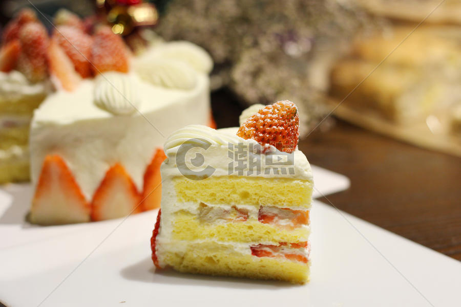 草莓奶油蛋糕片图片素材免费下载
