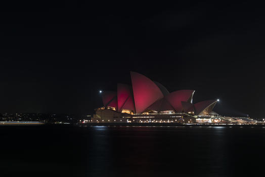 悉尼歌剧院春节灯光秀图片素材免费下载