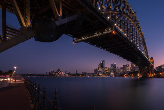 澳洲悉尼海港大桥夜景图片素材免费下载