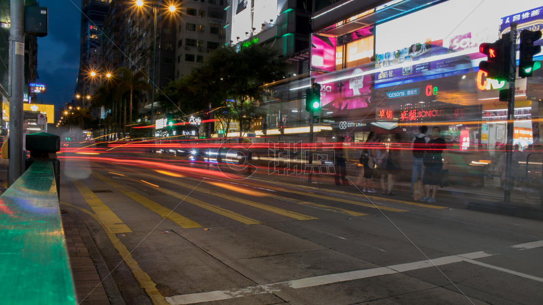 香港街道夜景图片素材免费下载