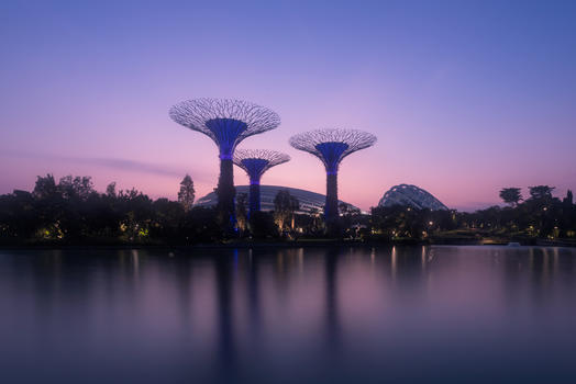 新加坡海滨公园日出图片素材免费下载