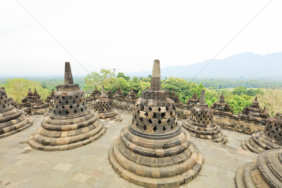 印度尼西亚日惹著名景点婆罗浮屠图片素材免费下载