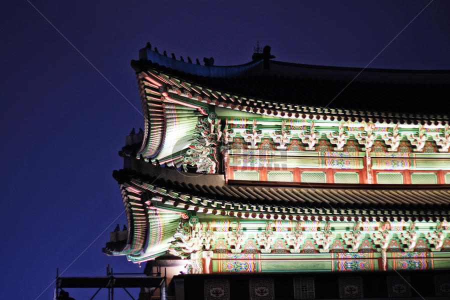 韩国首尔景福宫夜景图片素材免费下载