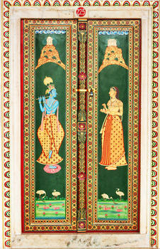 印度斋普尔城市皇宫传统门图片素材免费下载