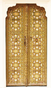 印度斋普尔城市皇宫传统的门图片素材免费下载