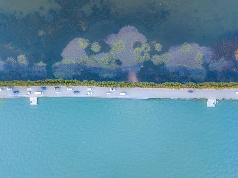 滇池环湖路航拍图片素材免费下载