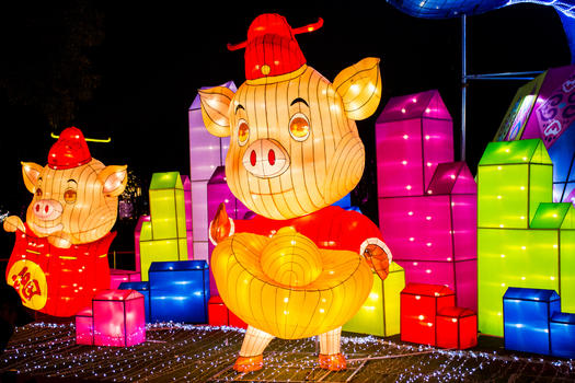 猪年灯会图片素材免费下载