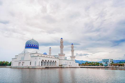 马来西亚沙巴水上清真寺图片素材免费下载