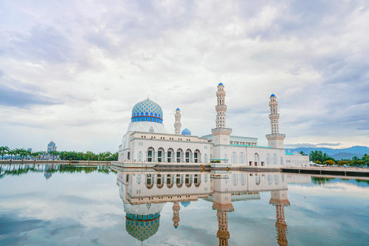 马来西亚沙巴水上清真寺图片素材免费下载