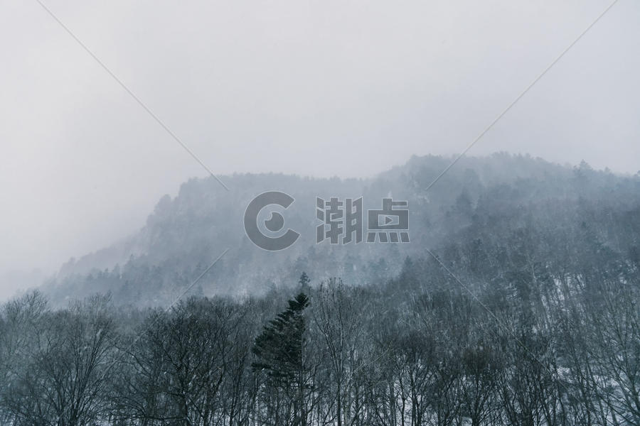 日本北海道层云峡雪景图片素材免费下载