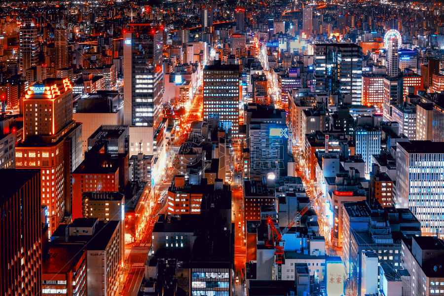 日本札幌夜景图片素材免费下载