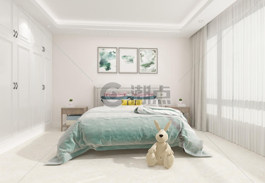 儿童房卧室室内设计效果图图片素材免费下载