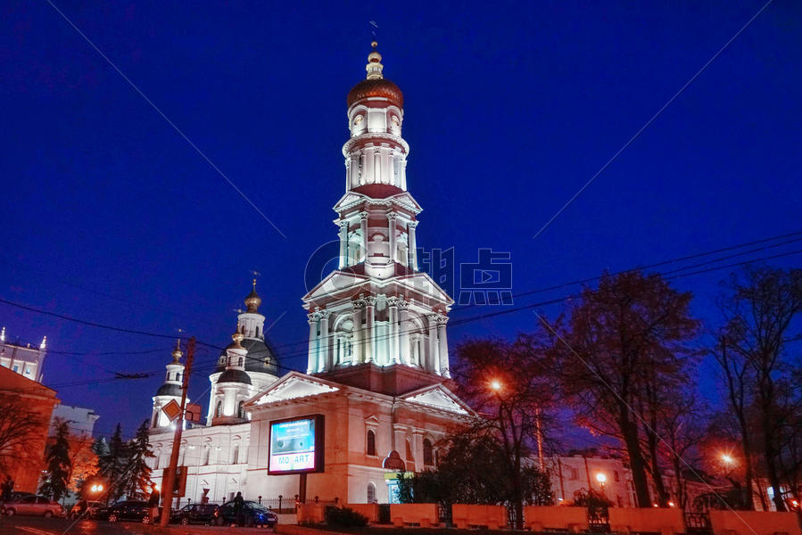乌克兰东部哈尔科夫城市夜景图片素材免费下载
