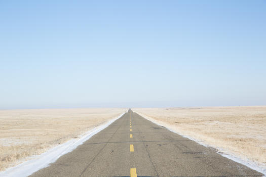 冬季内蒙古边防线公路风光图片素材免费下载