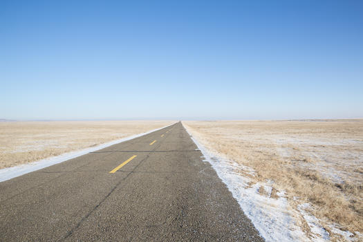 冬季内蒙古边防线公路图片素材免费下载