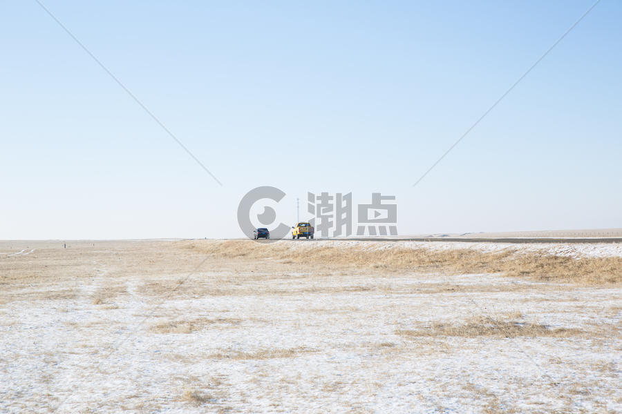冬季内蒙古边防线公路图片素材免费下载