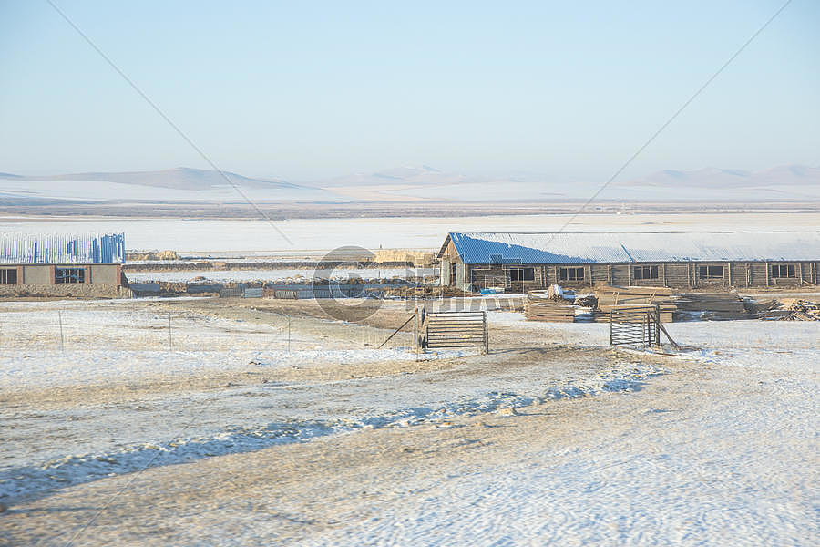 冬季内蒙古平原牧场风光图片素材免费下载