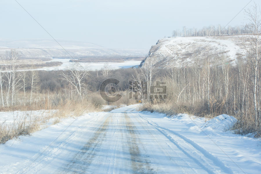 冬季内蒙古中俄边境图片素材免费下载