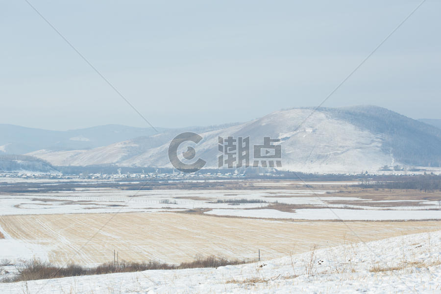 冬季内蒙古中俄边境风光图片素材免费下载