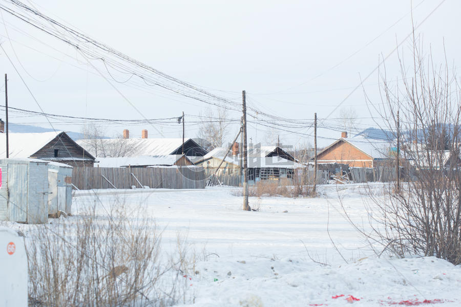 冬季内蒙古村庄风光图片素材免费下载