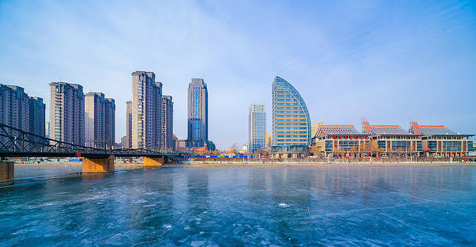 天津冬天结冰的海河图片素材免费下载