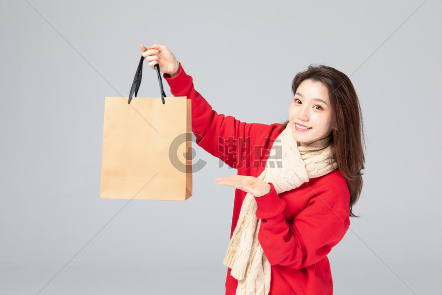 女性购物推荐外卖形象图片素材免费下载