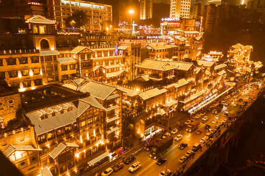 重庆洪崖洞夜景图片素材免费下载