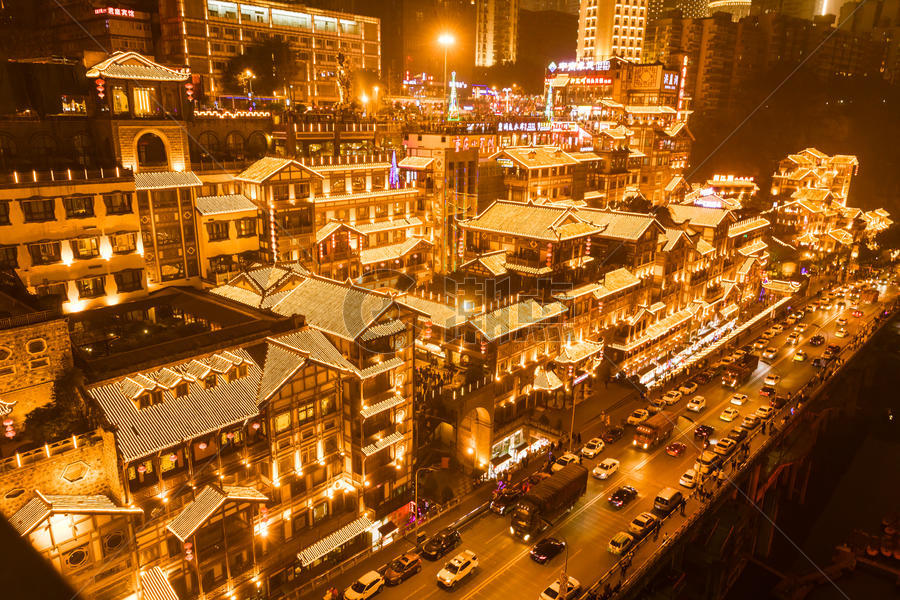 重庆洪崖洞夜景图片素材免费下载