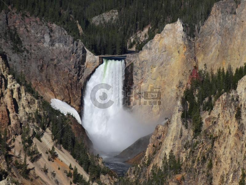 美国黄石国家公园瀑布图片素材免费下载