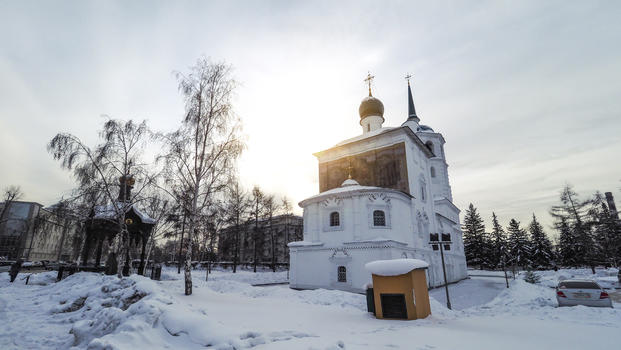 俄罗斯伊尔库茨克斯帕斯卡娅教堂图片素材免费下载