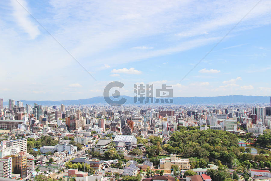 日本大阪城市天际线图片素材免费下载