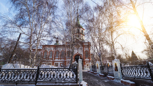 俄罗斯伊尔库茨克圣十字教堂图片素材免费下载