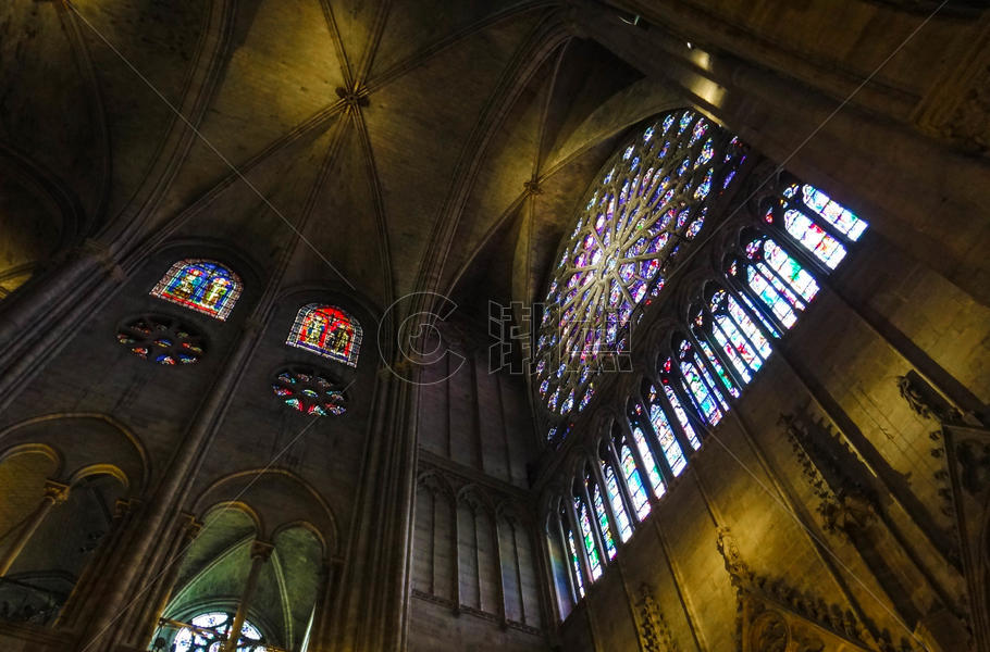巴黎圣母院内景图片素材免费下载