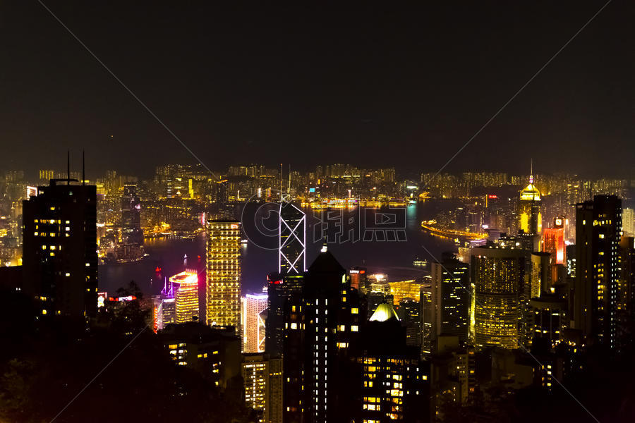 香港维多利亚港夜景图片素材免费下载