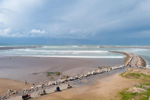 摩洛哥欧代亚海滩图片素材免费下载