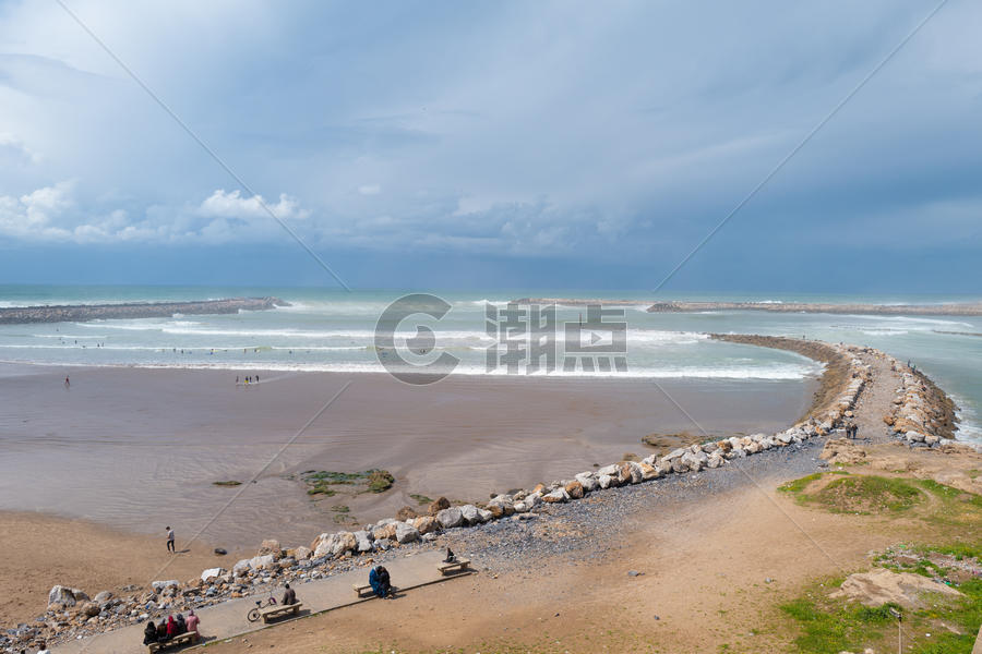 摩洛哥欧代亚海滩图片素材免费下载