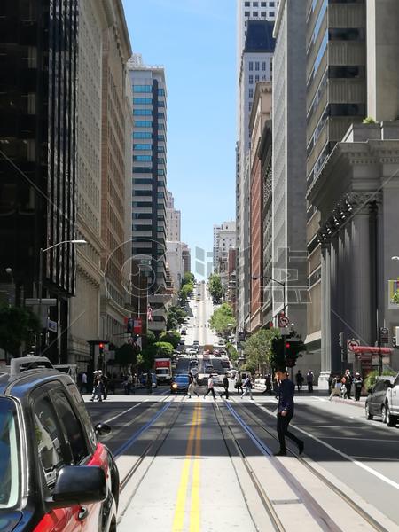 美国西部行旧金山市路景图片素材免费下载