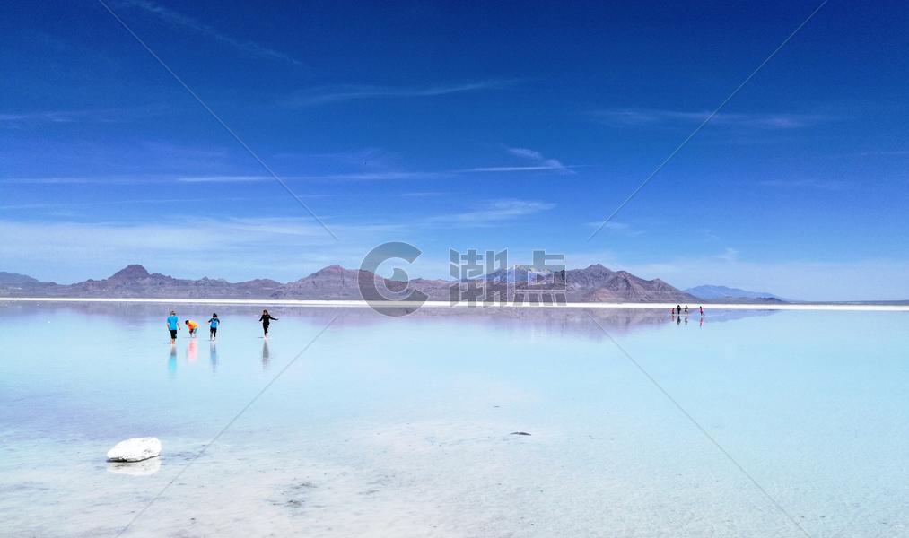 美国西部行盐湖天空之镜图片素材免费下载
